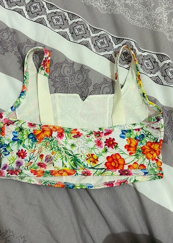 Renkli Çiçek Desenli Bohem Büstiyer - Görsel 2