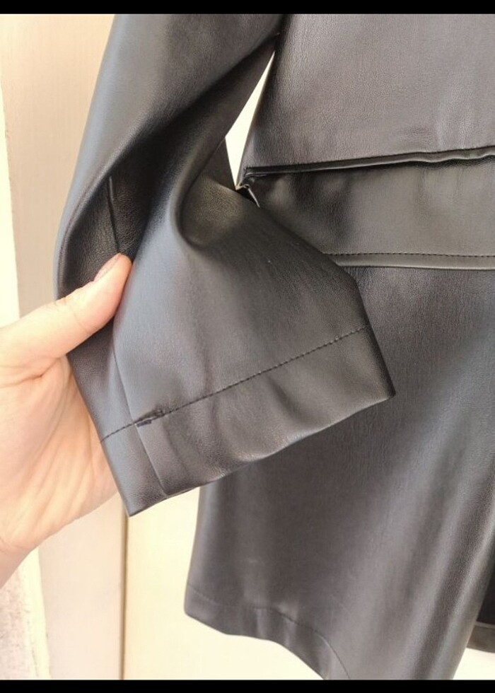 Oversize deri ceket - Görsel 2