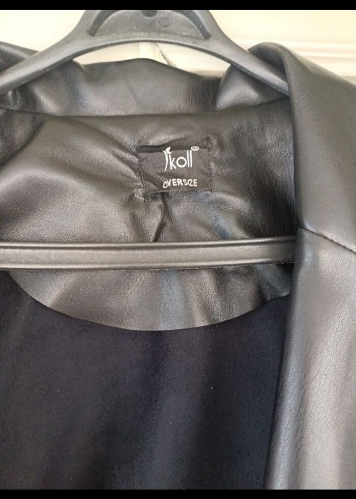 Oversize deri ceket - Görsel 3