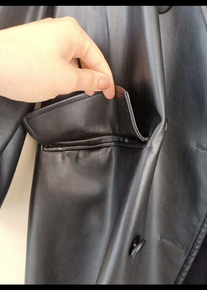 Oversize deri ceket - Görsel 4