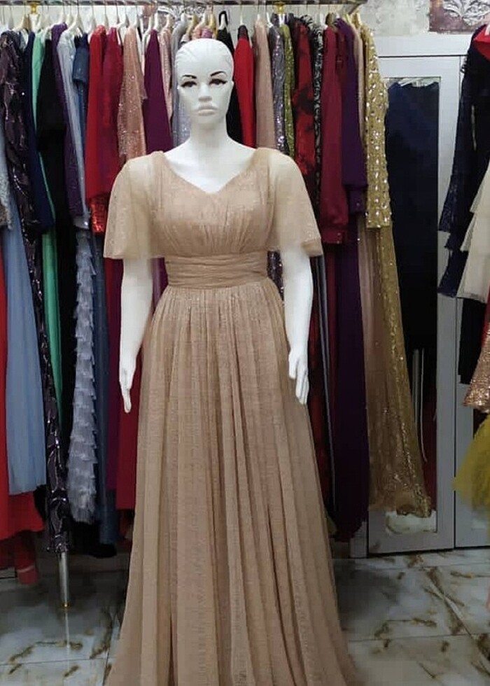 Bej elbise  - Görsel 4