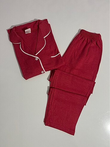 Düğmeli uzun kol pijama takımı