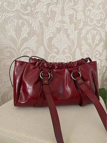  Beden bordo Renk RETRO BÜZGÜLÜ ÇANTA