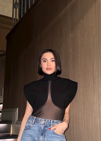 Siyah Kemerli Gotik Mini Monokini - Görsel 2