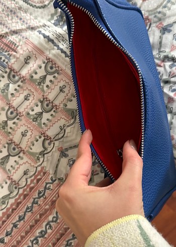 Lacivert Deri Şık Çanta - Görsel 2