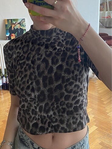 s Beden Leopar Desen Bluz
