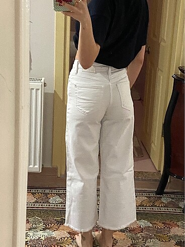 Beyaz Denim Pantolon - Görsel 4