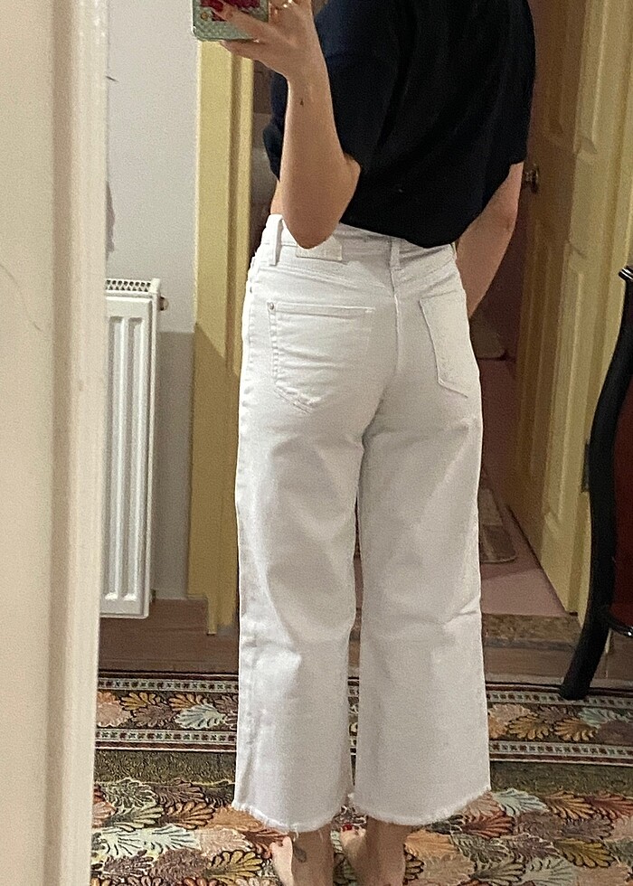 Beyaz Denim Pantolon - Görsel 4