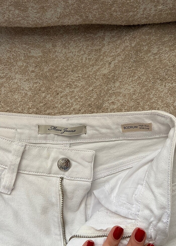 Beyaz Denim Pantolon - Görsel 5