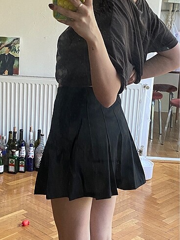 Siyah Pileli Mini Etek - Görsel 2