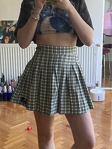 Bershka Pileli Mini Etek