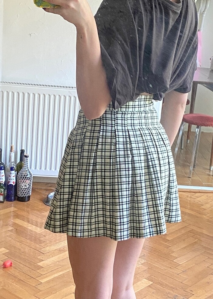 Bershka Pileli Mini Etek - Görsel 2