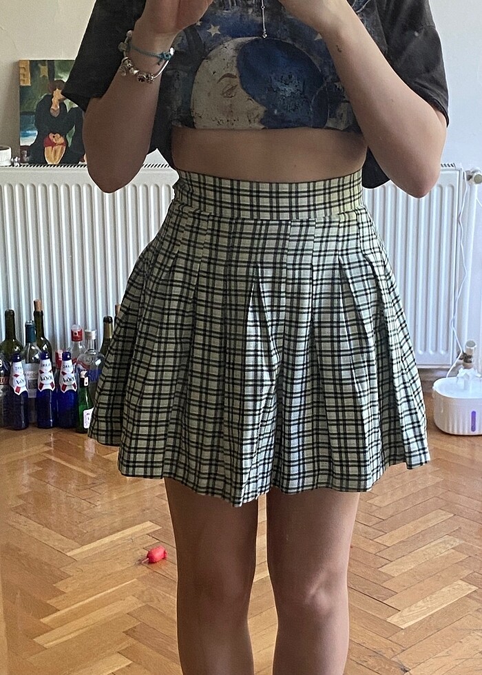 Bershka Pileli Mini Etek - Görsel 3