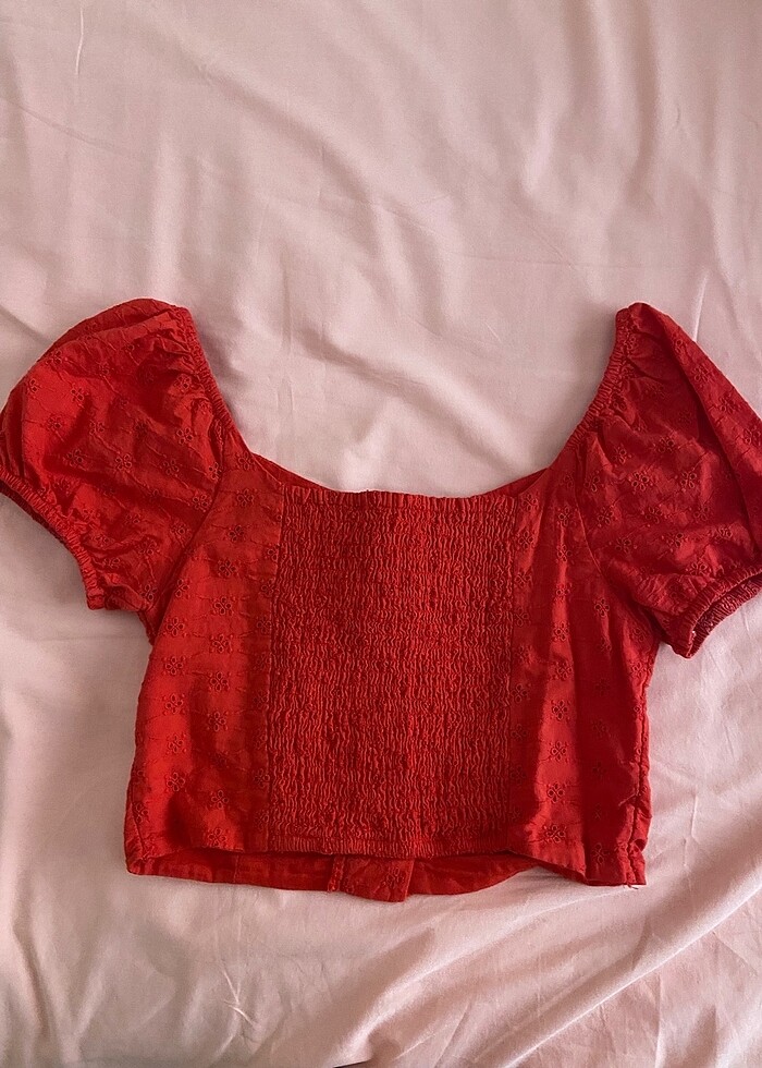 Kırmızı Korse Bluz - Görsel 2