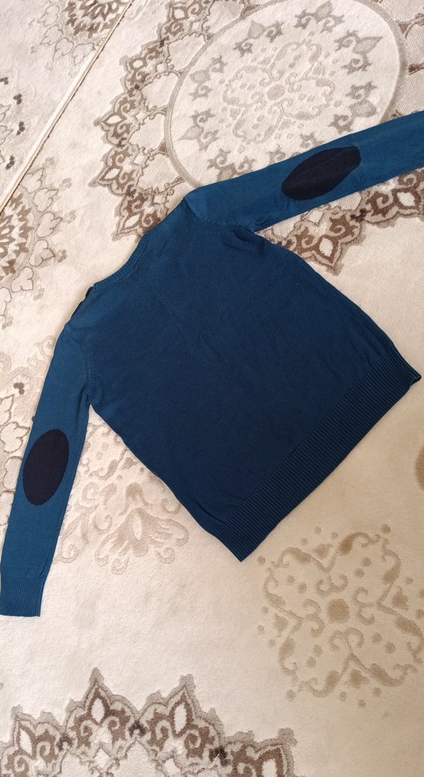 Erkek Çocuk Mavi Örgü Triko Kazak - Görsel 2