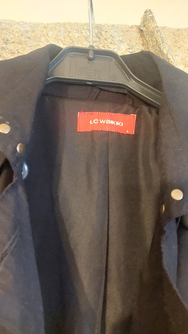 Siyah Kemerli Uzun Kadın Trençkot - Görsel 2