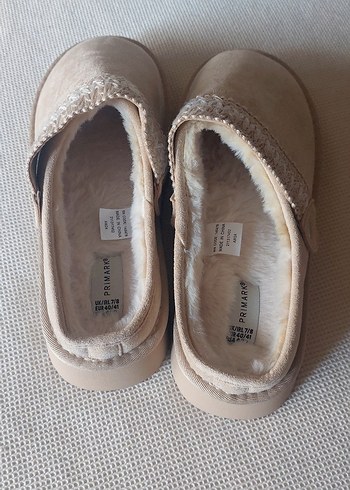 Bej Süet Dolgu Topuklu Kadın Terlik - Görsel 2