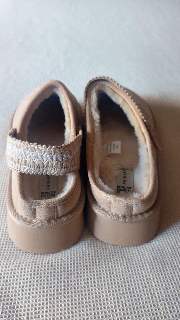 Bej Süet Dolgu Topuklu Kadın Terlik - Görsel 5