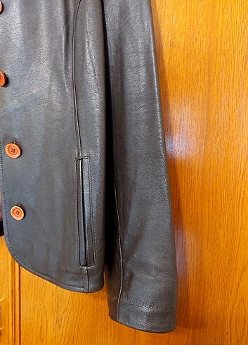 Kahverengi deri ceket - Görsel 6
