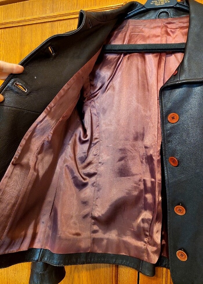 Kahverengi deri ceket - Görsel 5