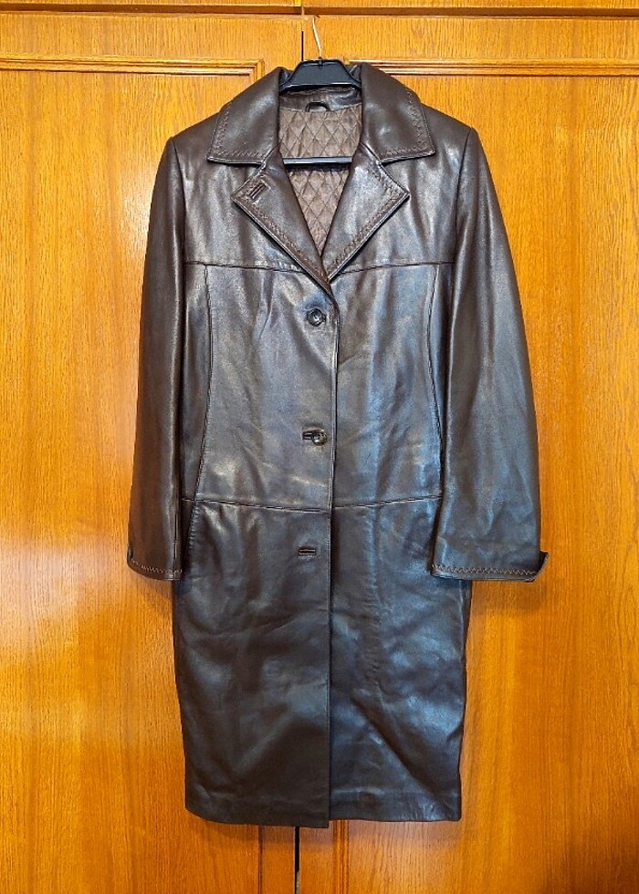 Kahverengi deri pardesü  - Görsel 2