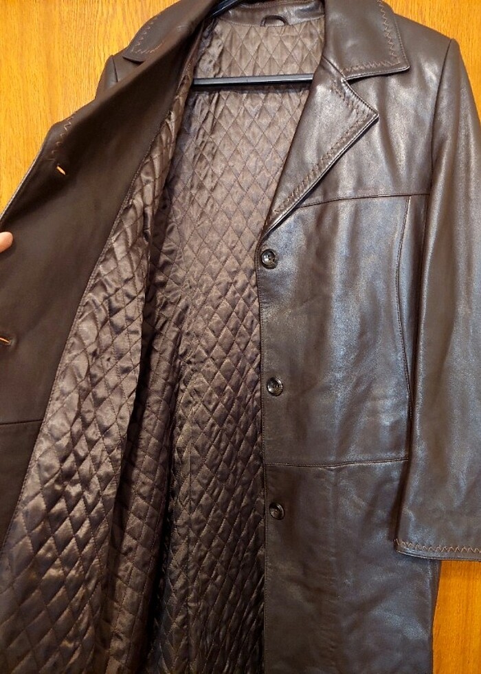 Kahverengi deri pardesü  - Görsel 3