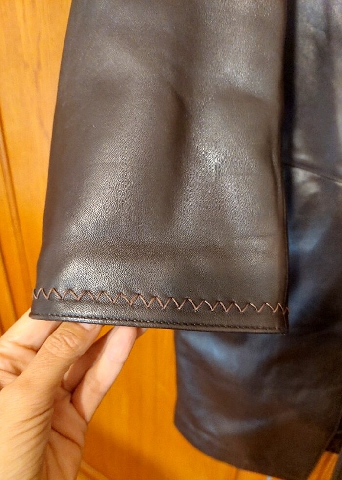 Kahverengi deri pardesü  - Görsel 5