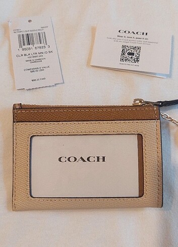 Beden ten rengi Renk Coach mini cuzdan