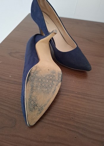 Klasik Lacivert Süet Stiletto Topuklu Kadın Ayakkabı - Görsel 5