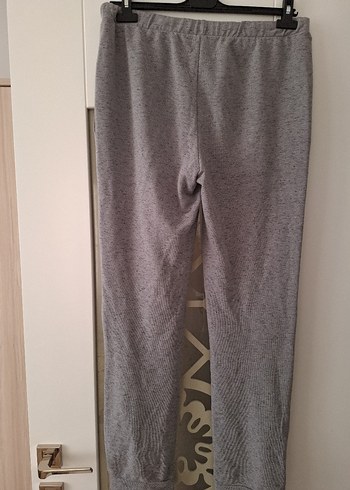 Gri Bol Kesim Kadın Keten Eşofman - Görsel 5