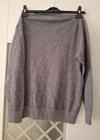 Gri V Yaka Örgü Erkek Kazak - Görsel 4