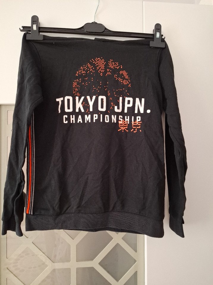 Zincir Detaylı Siyah Baskılı Sweatshirt - Görsel 2