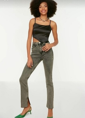 Trendyol gri jean pantolon 
