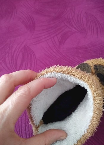 25 Beden Kahverengi Peluş Erkek Çocuk Ev Terliği