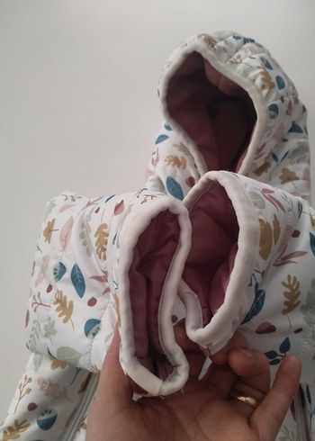 Bebek Kız Baskılı Beyaz Tulum - Görsel 3