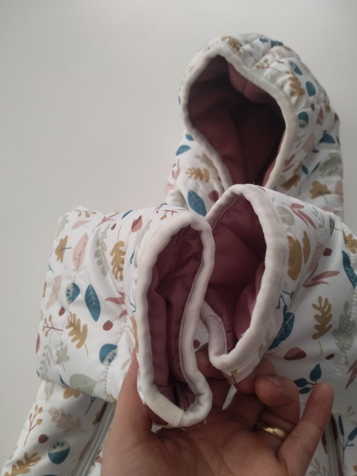 Bebek Kız Baskılı Beyaz Tulum - Görsel 3