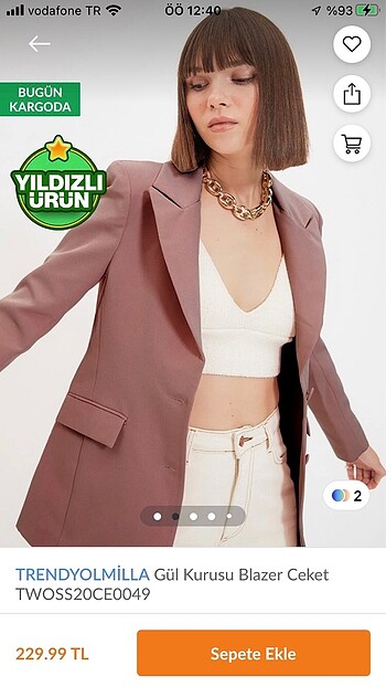 Trendyol & Milla Gül Kurusu Blazer Ceket