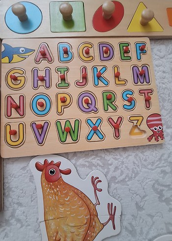 Beden Çocuklar için Ahşap Hayvan ve Araç Bulmaca Puzzle