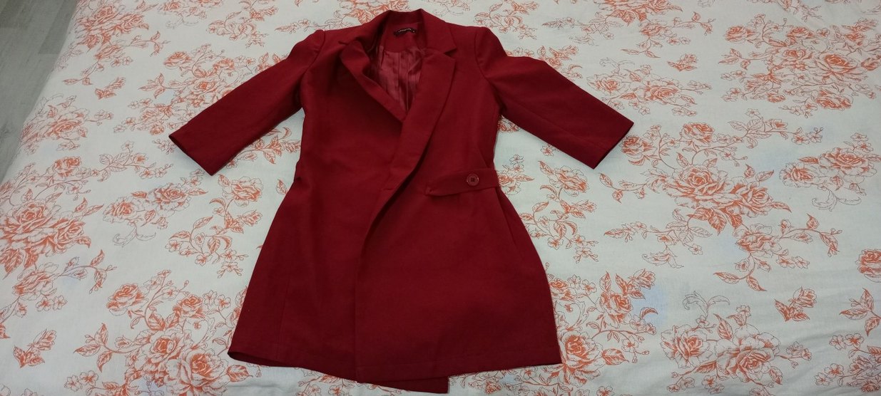 Kan Kırmızı Ceket Elbise - Görsel 5