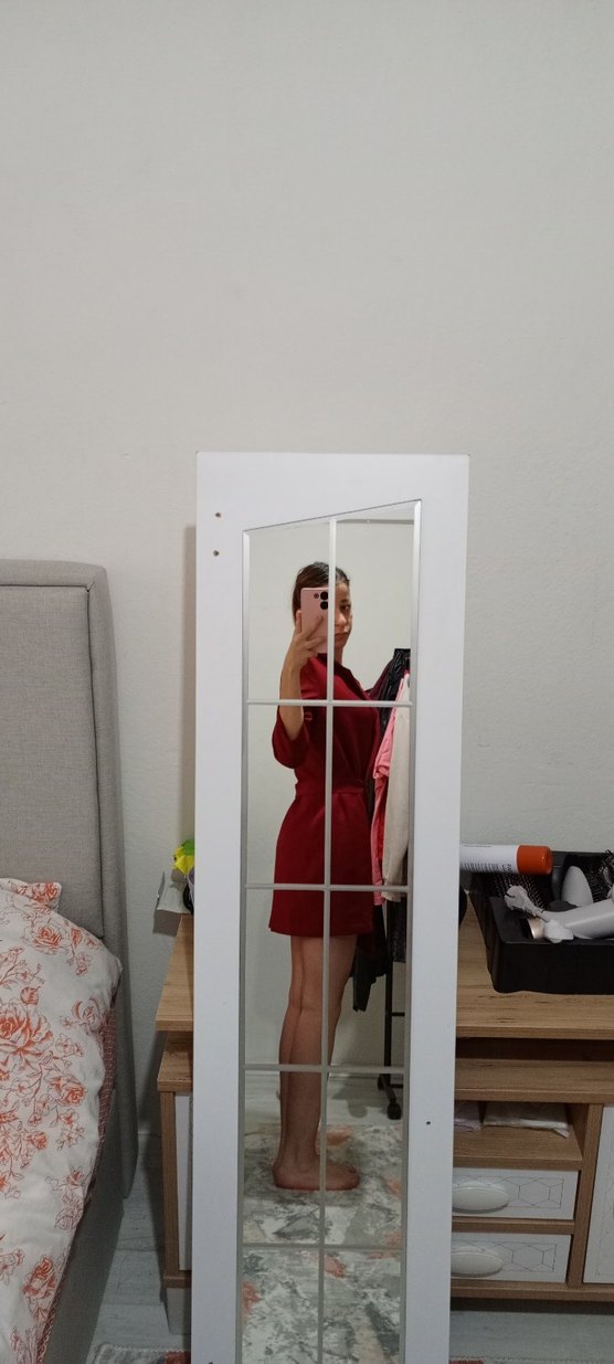 Kan Kırmızı Ceket Elbise - Görsel 3