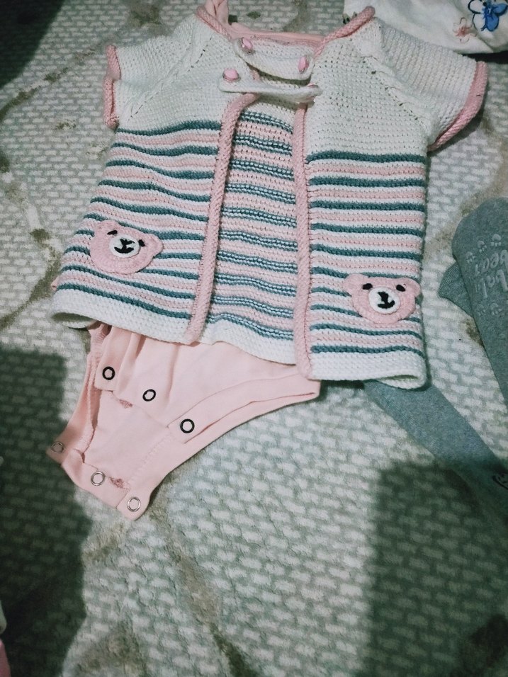 Çiçek Desenli Pembe Kız Taytı - Görsel 2