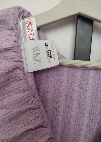 Zara Kızlar için Lila Keten Fırfırlı Bol Kesim Tulum