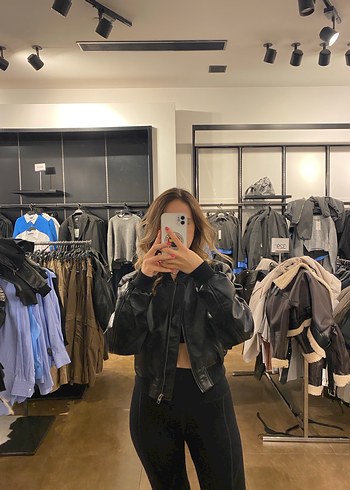 xs Beden siyah Renk Siyah Deri Fermuarlı Kadın ZARA CEKET