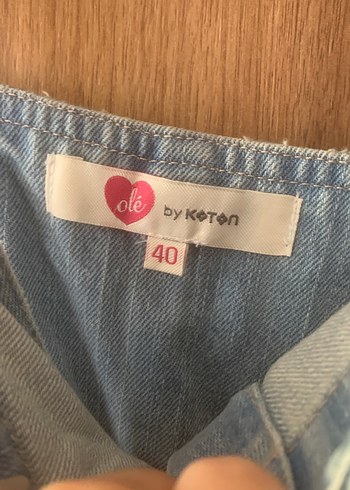 Koton Kızlar için Mavi Denim Düğmeli Salopet