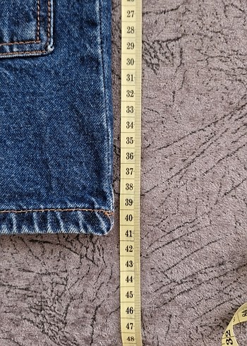 Düğmeli Koyu Mavi Denim Mini Etek - Görsel 4