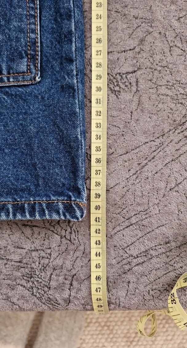 Düğmeli Koyu Mavi Denim Mini Etek - Görsel 4