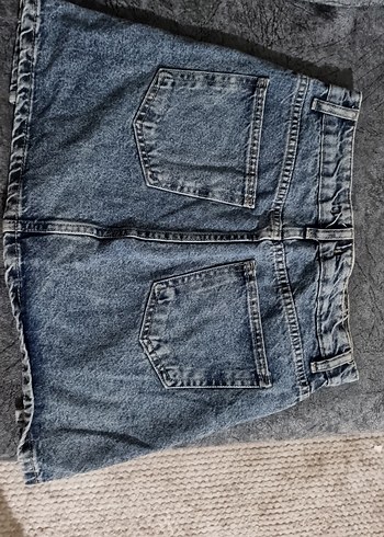 Kadın Mavi Denim Mini Jean Etek - Görsel 2
