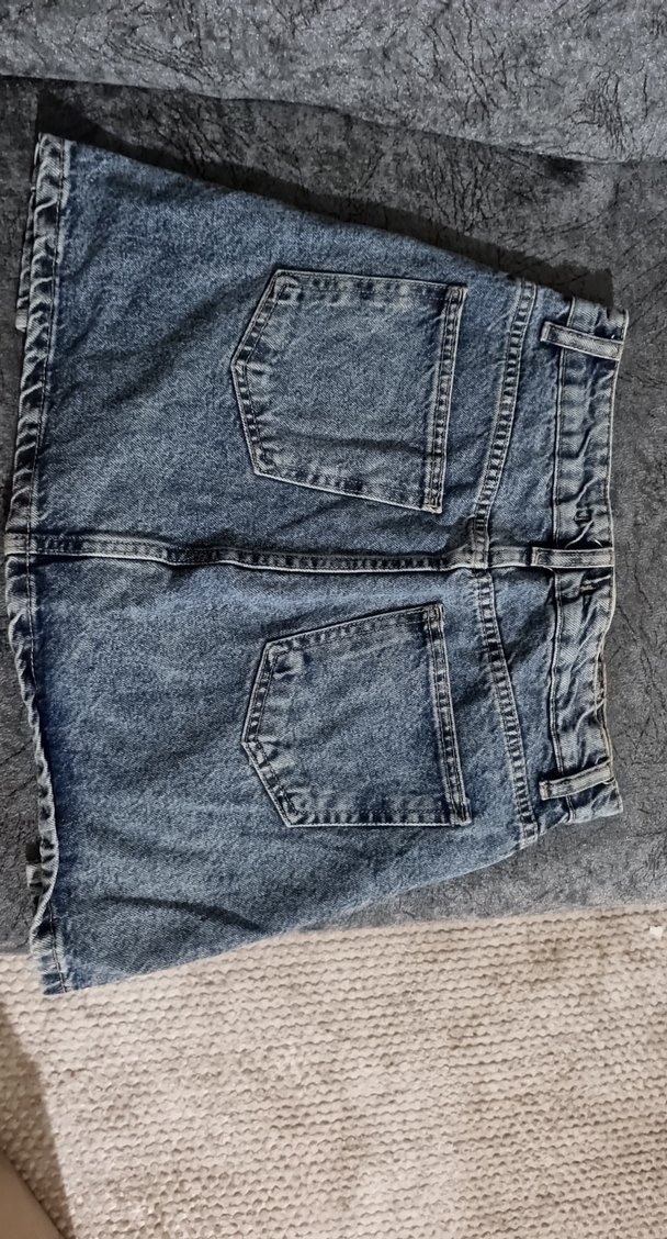 Kadın Mavi Denim Mini Jean Etek - Görsel 2