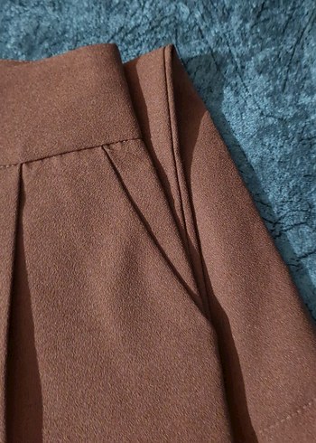 Kahverengi Rahat Kesim Kadın Kumaş Pantolon - Görsel 3