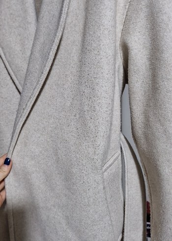 Bej Midi Kadın Kemerli Kaban - Görsel 3